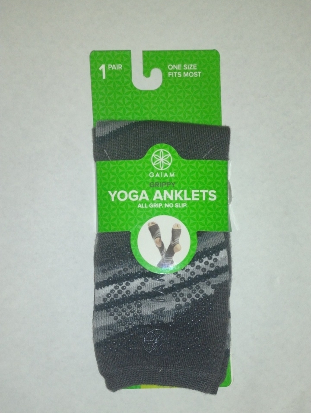 GAIAM Gray Grippy Yoga Anklets (J1163)